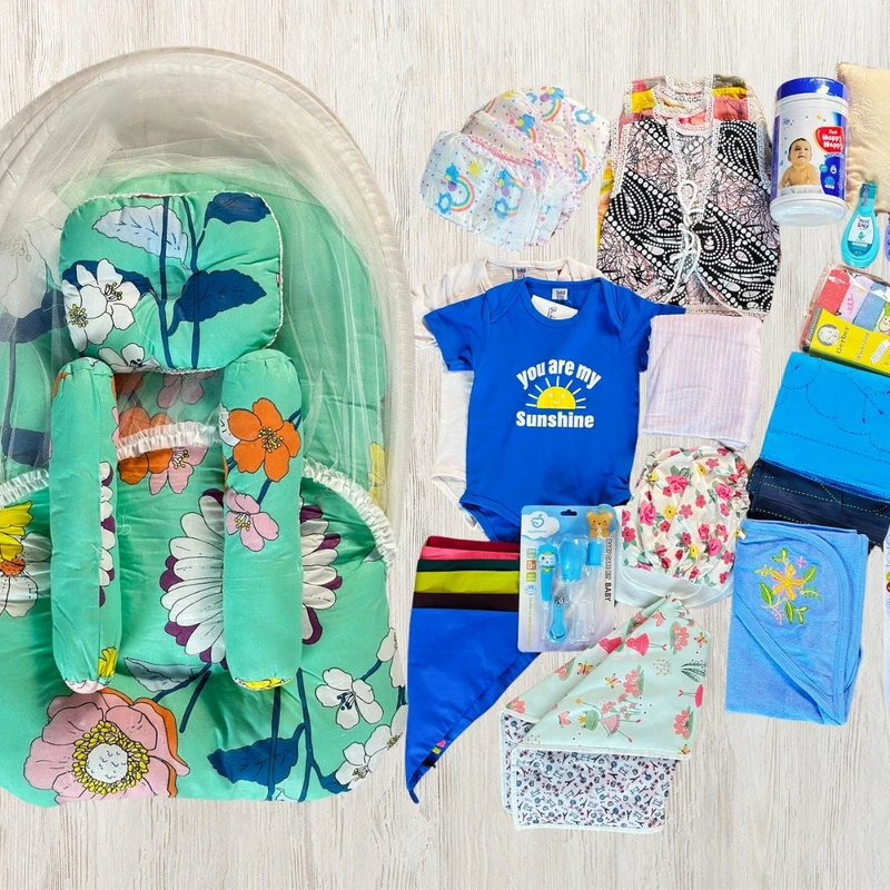 ফ্রি ডেলিভারিসহ 17 Item 48 Pcs Newborn Summer Combo Paste