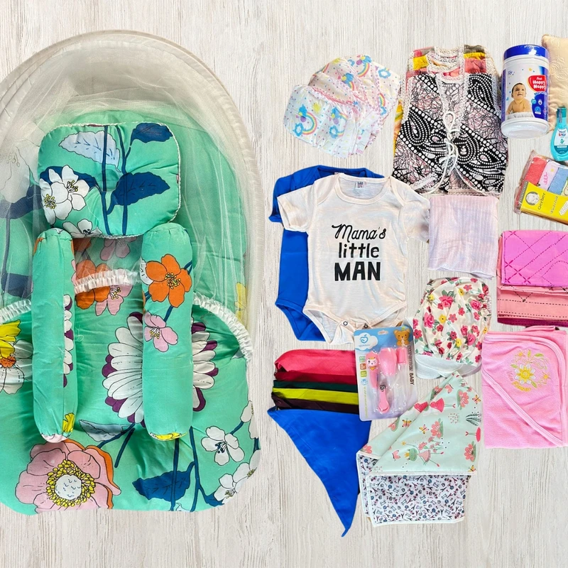 ফ্রি ডেলিভারিসহ 17 Item 48 Pcs Newborn Summer Combo Paste
