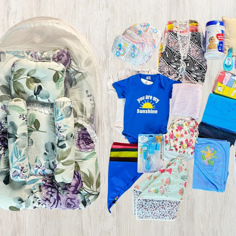 ফ্রি ডেলিভারিসহ 17 Item 48 Pcs Newborn Summer Combo White