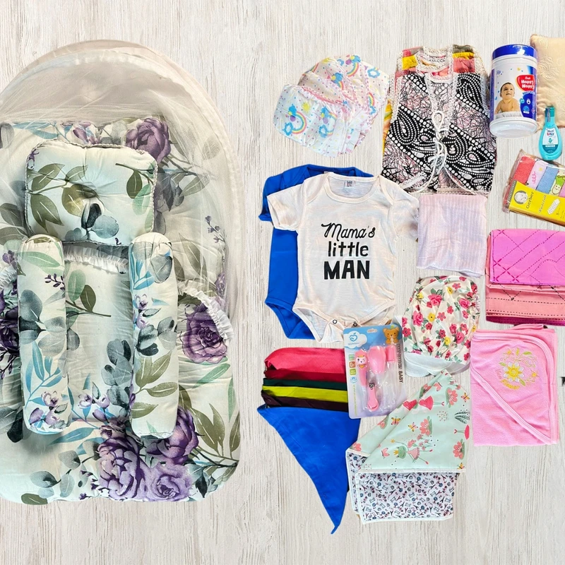 ফ্রি ডেলিভারিসহ 17 Item 48 Pcs Newborn Summer Combo White