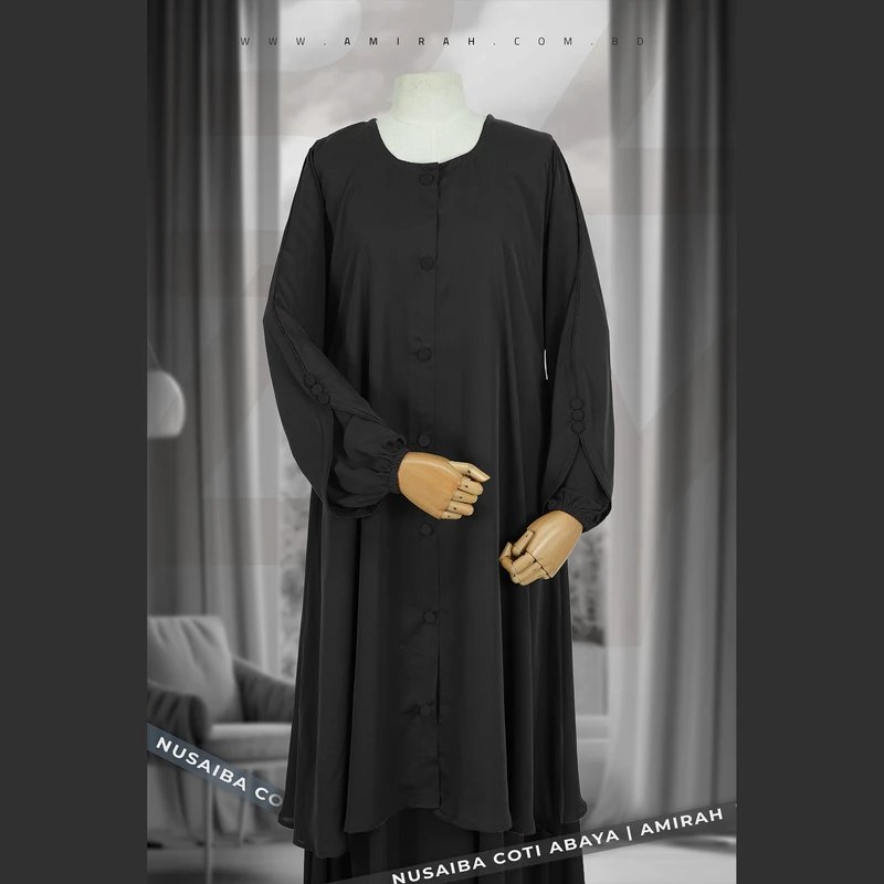 Nusaiba Coti Abaya- Black