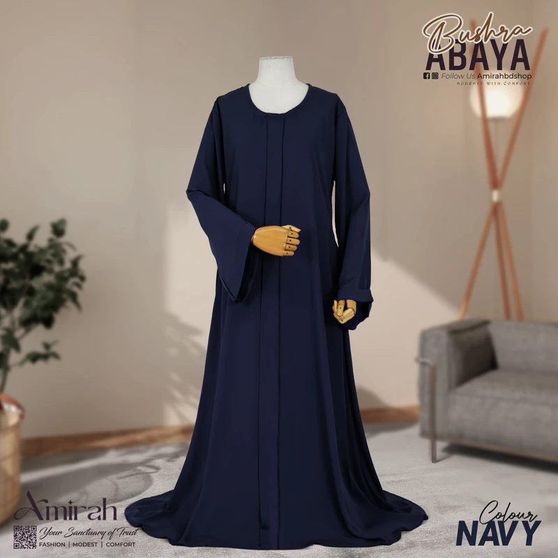 Bushra Abaya- Navy Blue