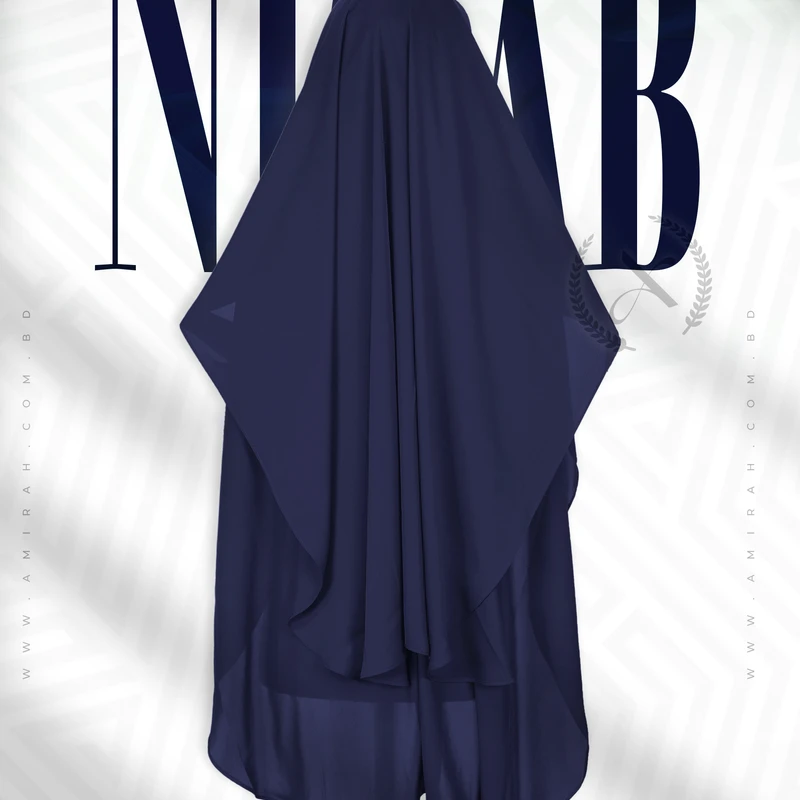 Three Part Niqab- Navy Blue
