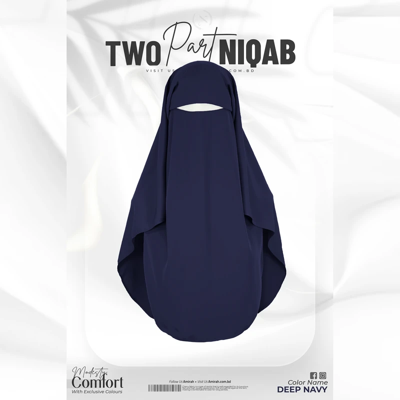 Two part Niqab- Navy Blue