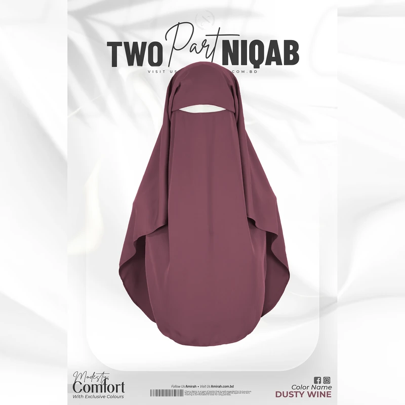 Two part Niqab- Dusty Wine