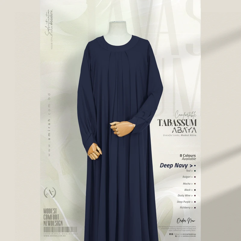 Tabassum Abaya- Navy Blue