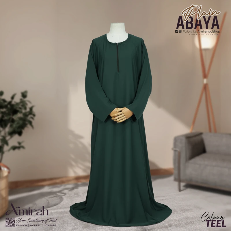 Plain Abaya-Teel
