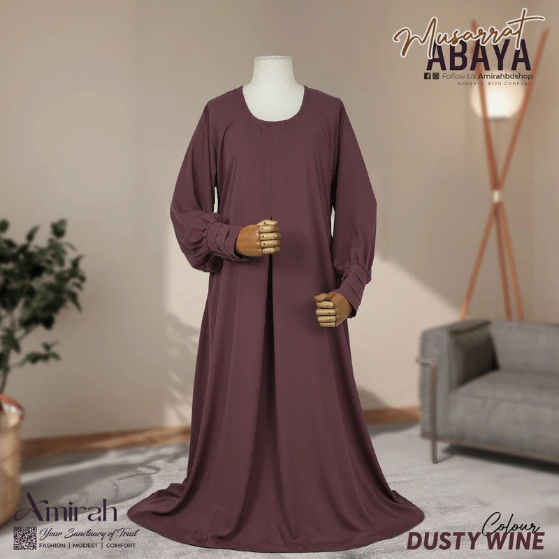 Musarrat Abaya-Dusty Wine