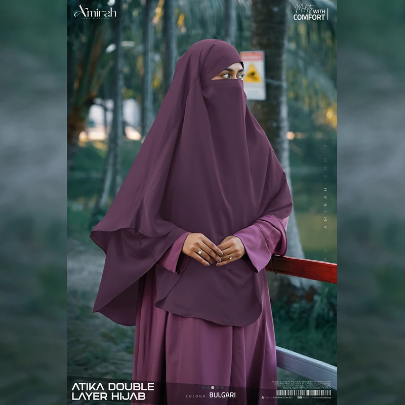 Atika Double Layer Hijab-Bulgari