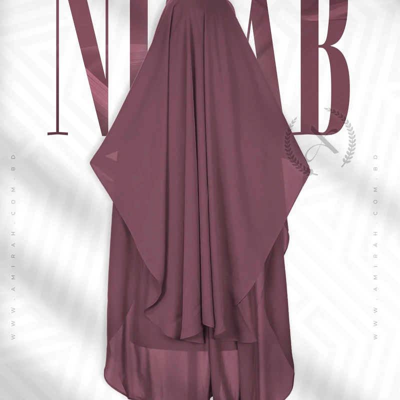 Three Part Niqab- Dusty Wine