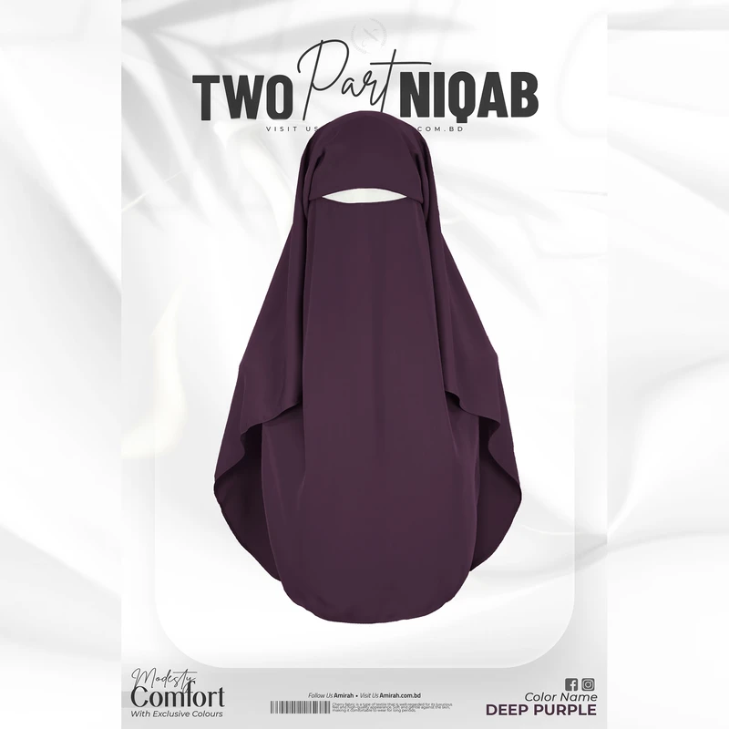 Two part Niqab- Deep Purple
