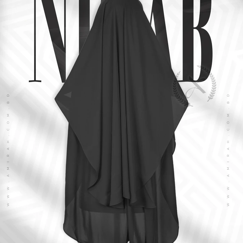 Three Part Niqab- Black