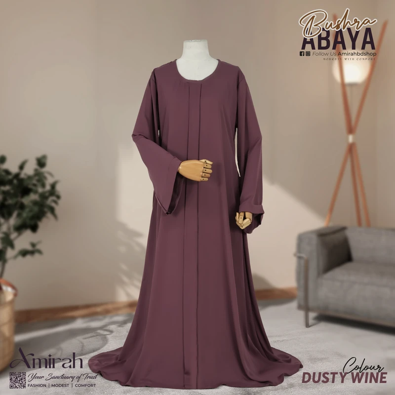 Bushra Abaya- Dusty Wine