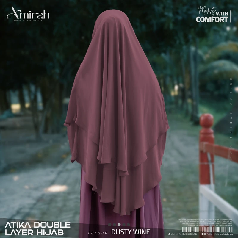 Atika Double Layer Hijab-Dusty Wine