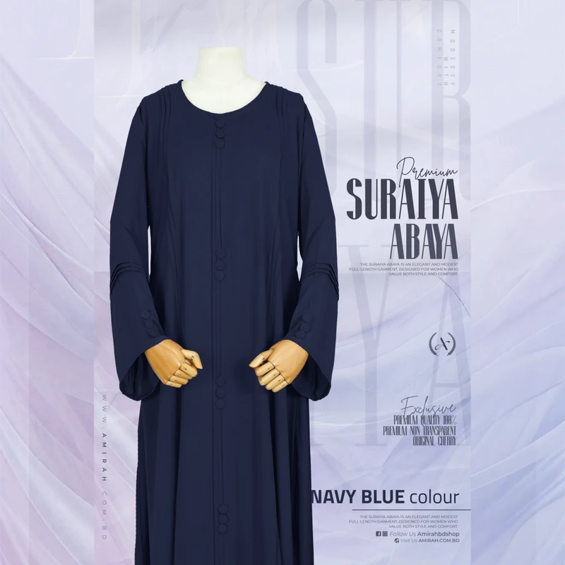 Suraiya abaya- Navy Blue