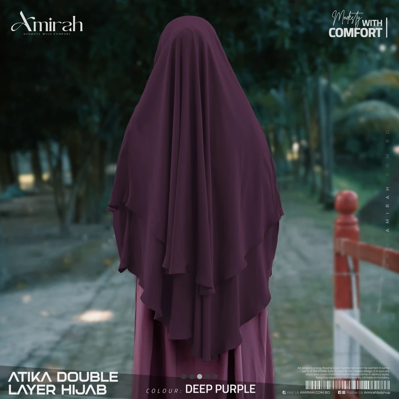 Atika Double Layer Hijab-Deep Purple