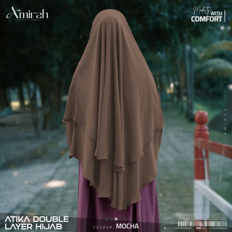 Atika Double Layer Hijab-Mocha