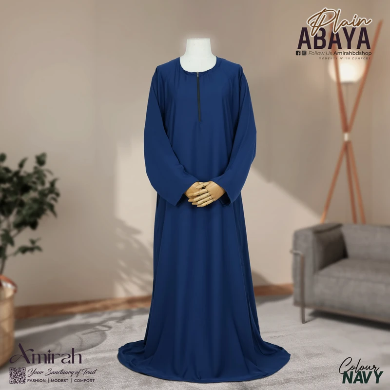 Plain Abaya- Navy Blue