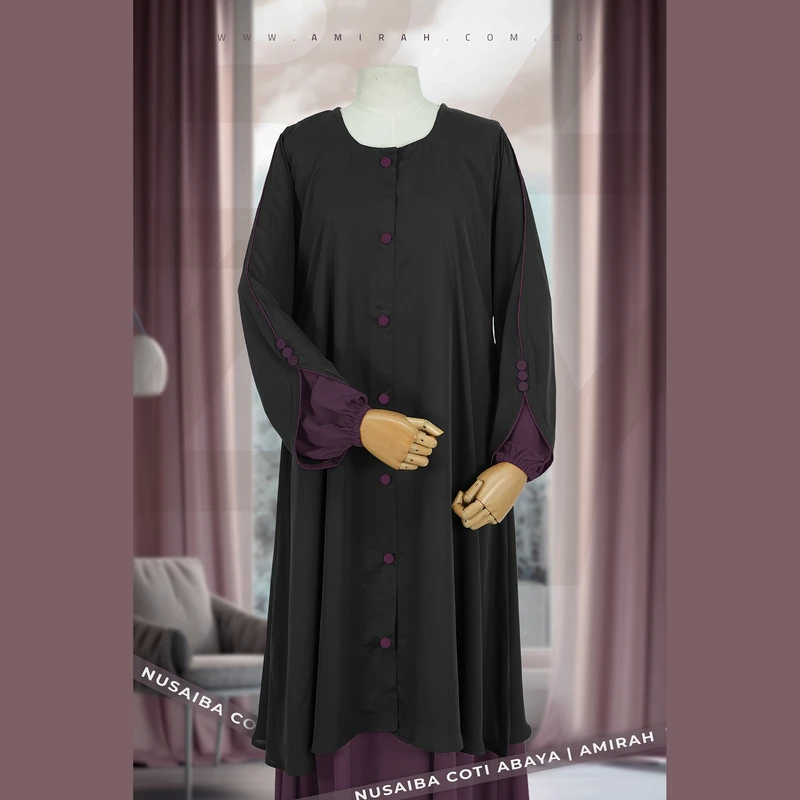 Nusaiba Coti Abaya- Deep Purple