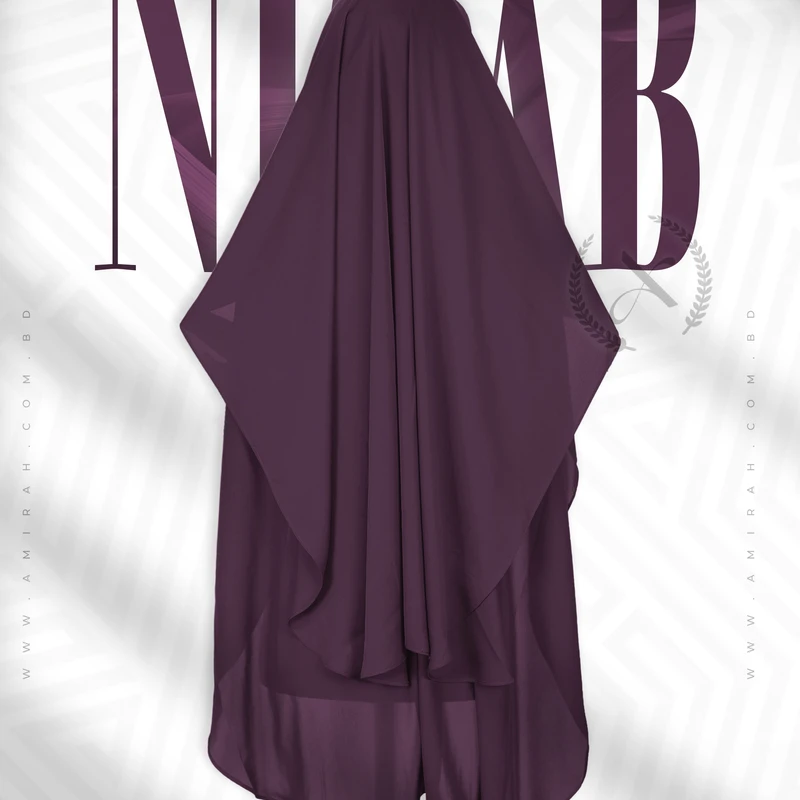 Three Part Niqab- Deep Purple