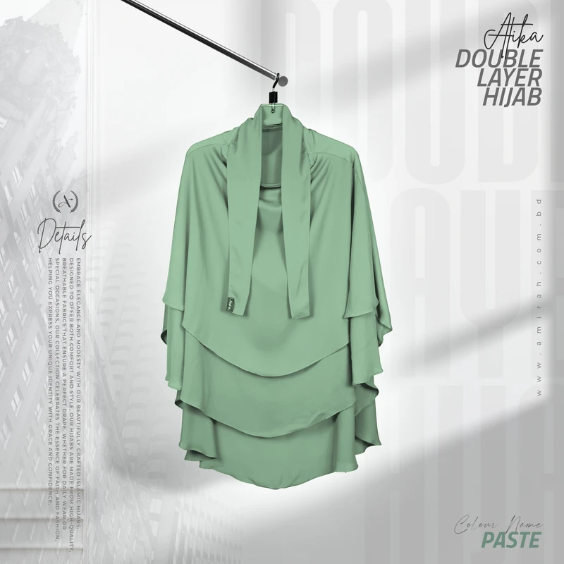 Atika Double layar Hijab- Paste - Image 3