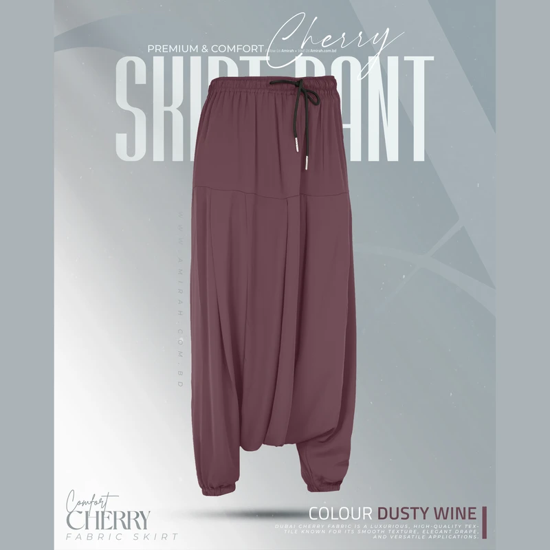 Cherry Skirt Pant-Dusty Wine
