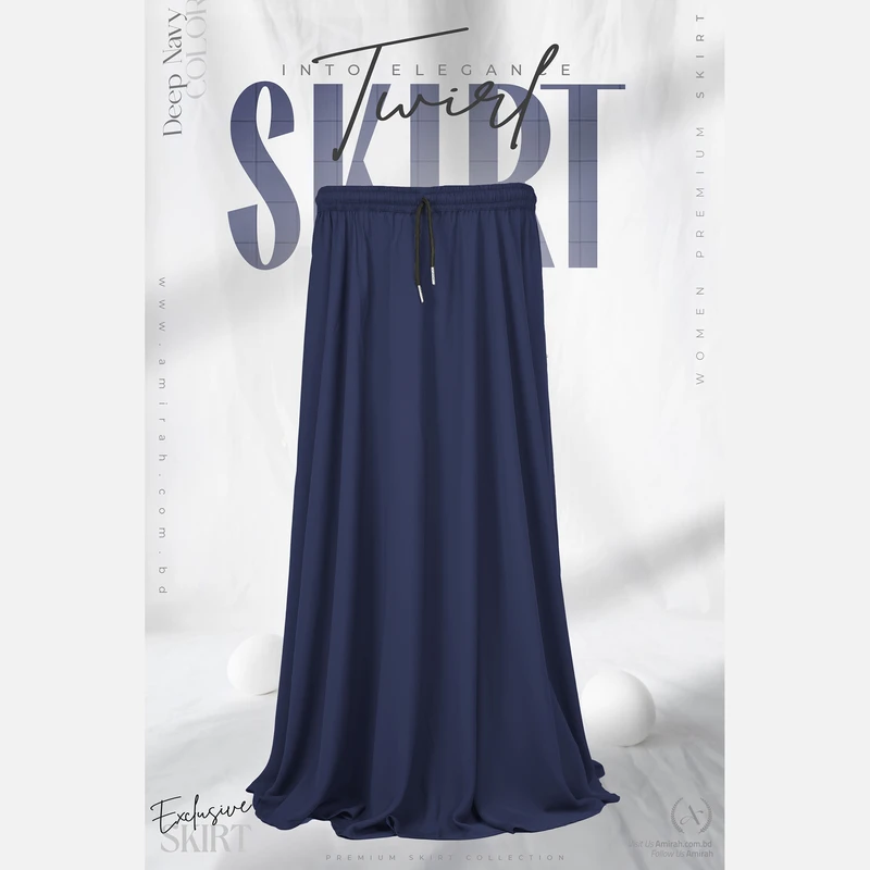 Cherry Skirt-Navy Blue