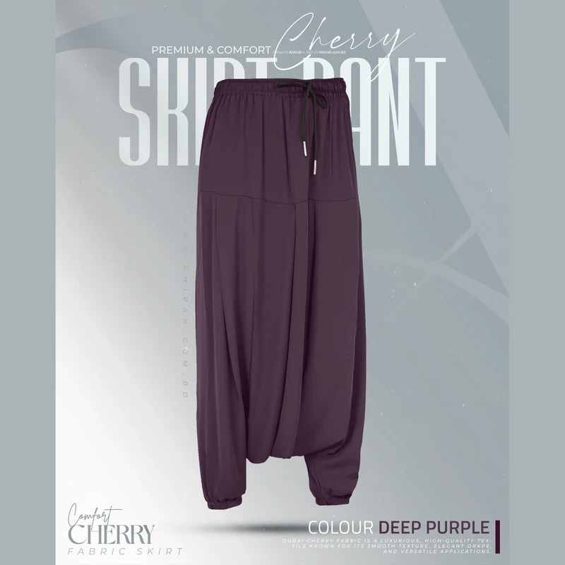 Cherry Skirt Pant-Deep Purple