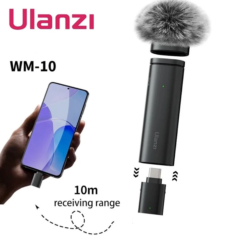 Ulanzi WM-10 Wireless Clip-on Microphone for Type-c Mobile