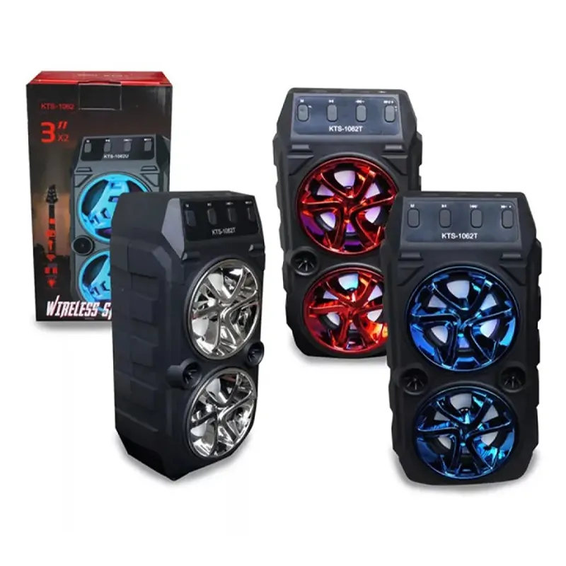 KTS-1062 Bluetooth, USB, TF Card & FM Radio Supported 6" Driver Colorful Lighting Speaker (No Mic)