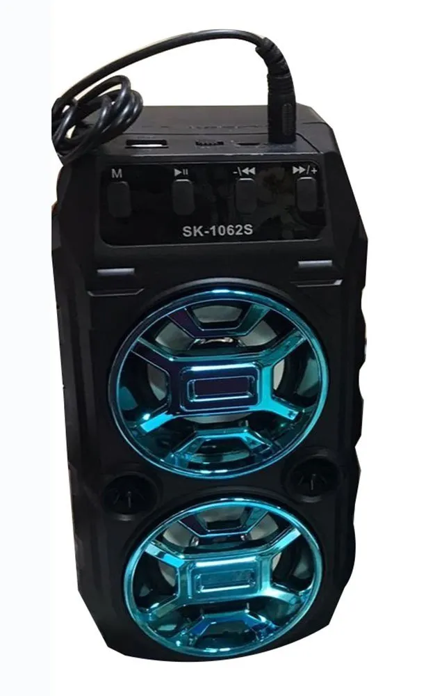 KTS-1062 Bluetooth, USB, TF Card & FM Radio Supported 6" Driver Colorful Lighting Speaker (No Mic)
