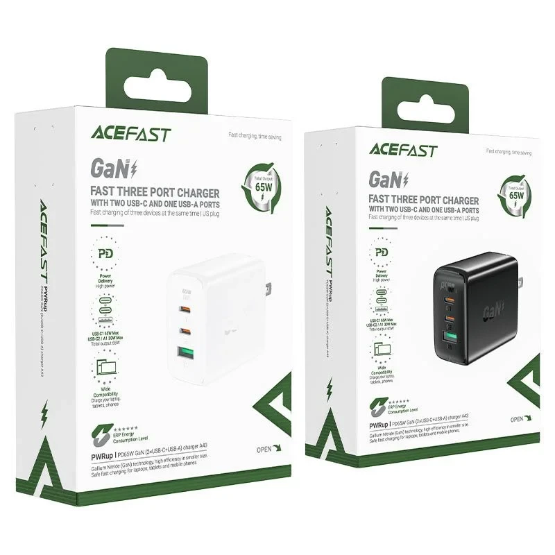 Acefast A43 PD65W GaN (2xUSB-C + USB-A) US - Image 5