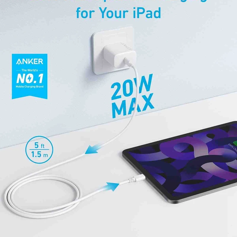 Anker 20W USB C Fast Wall Charger with Type C to C Cable