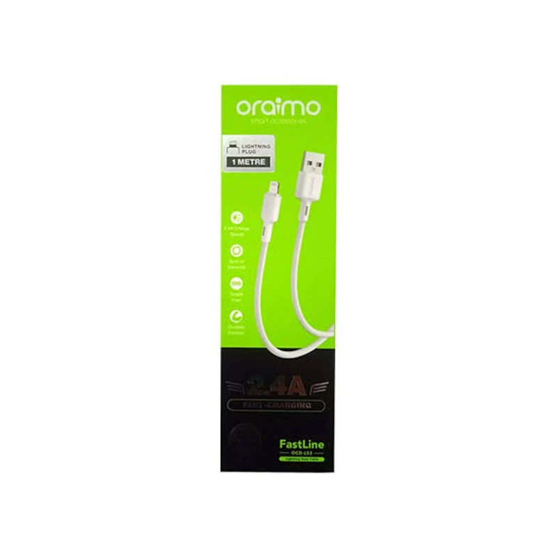 Oraimo OCD-L53 FastLine 2.4A Lightning Cable Oraimo OCD-L53 Length : 1M Output : 2.4A