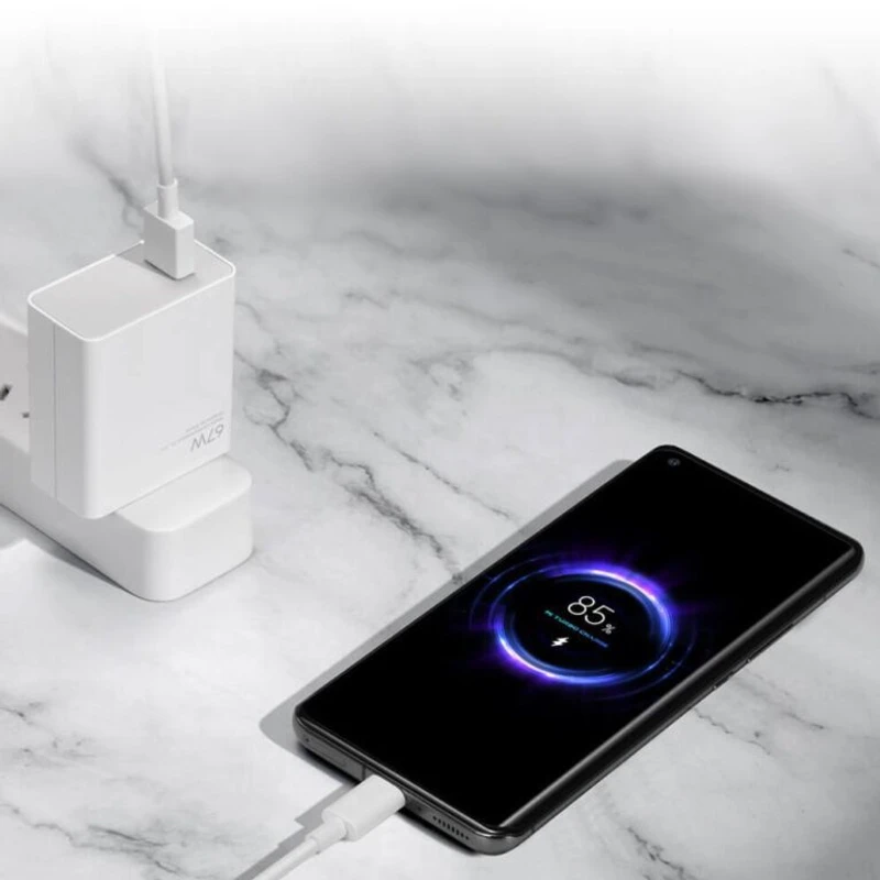 Brand: Xiaomi Port: USB-A AC 100 – 240V without borders. Input: AC 100-240V, 50 / 60Hz 1.7A. Output: 5.0V – 3A / 9.0V – 3A / 11.0V – 6.1A, 20V-3.25A Max OEM Manufactured, Bulk Packaging, Unofficial, 100% Fast Charge 67W With Cable.