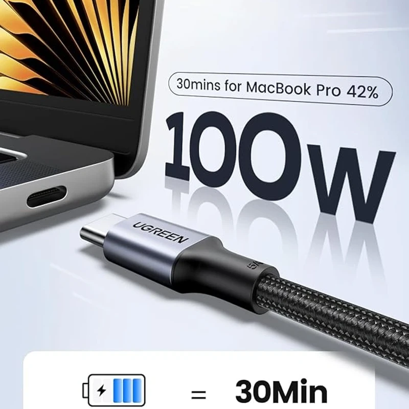 Charge Faster, Last Longer – UGREEN 65249 USB-C to USB-C Cable - Image 3
