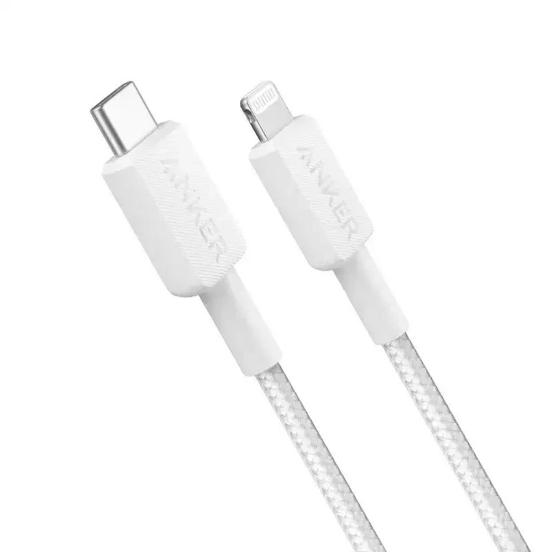 Anker 310 USB-C to Lightning Cable (3ft, Braided, White) – Fast, Durable & MFi Certified