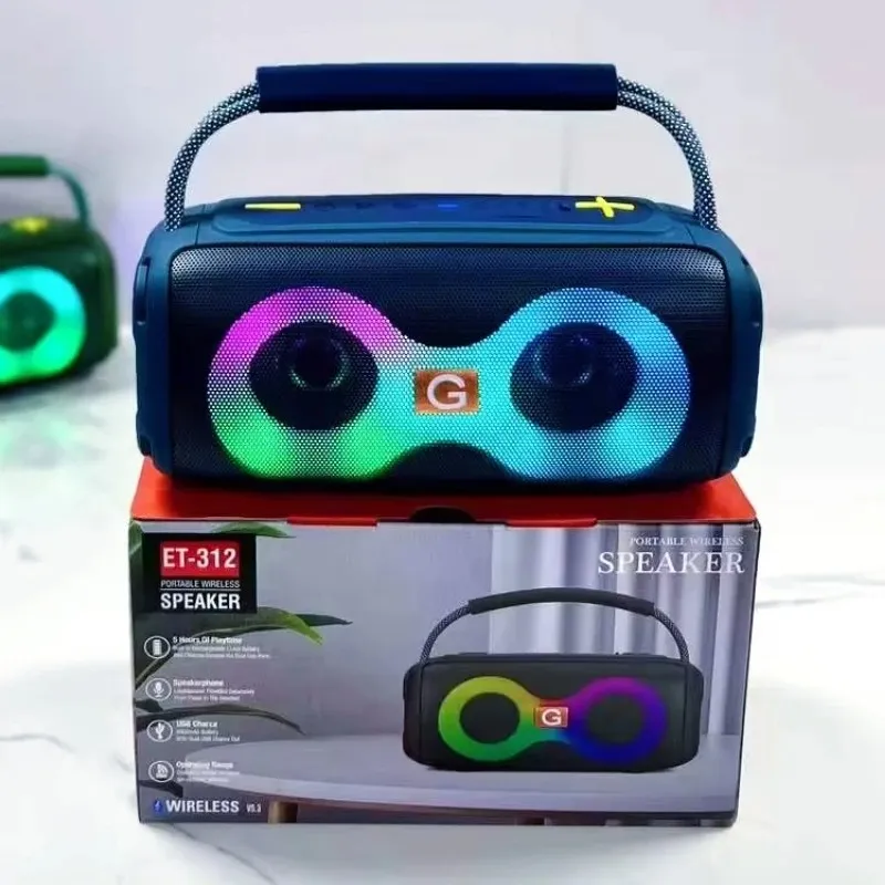 ET-312 RGB Party Speaker Double Horn Mini Outdoor Portable Wireless Bluetooth