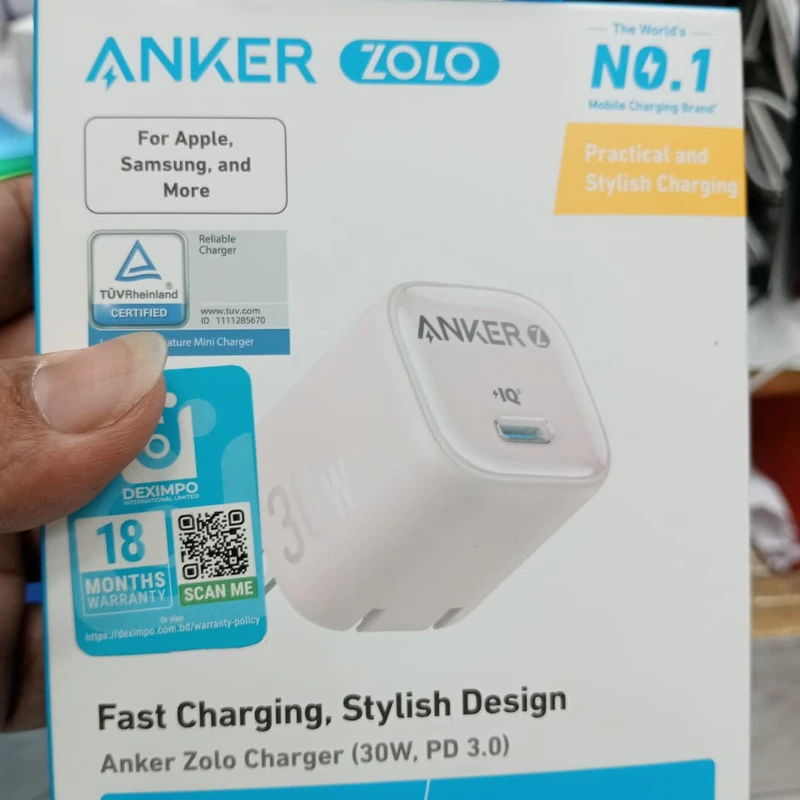 Anker 313 GaN 30W Foldable Charger USB C Power IQ 3.0 Verified