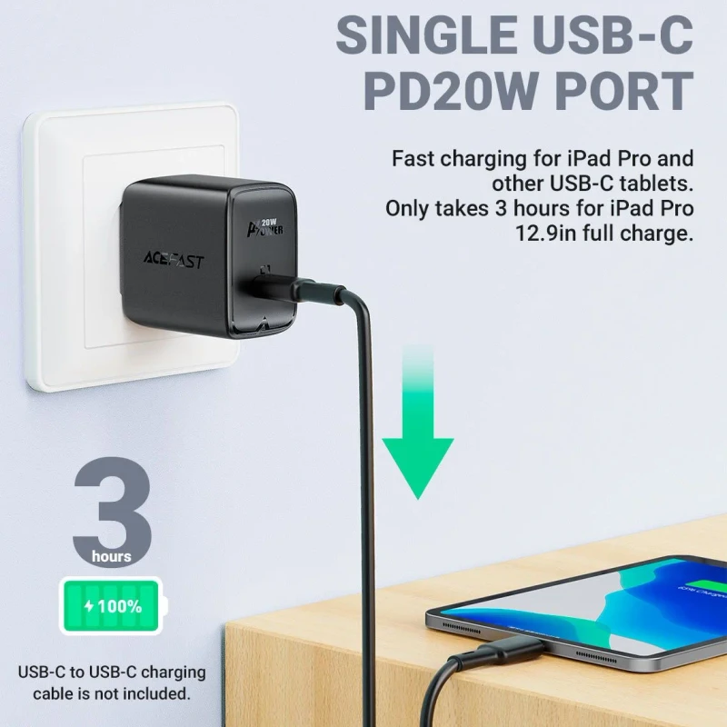Fast Charge Wall Charger A3 PD3.0 20W (1xUSB-C) US - Image 3