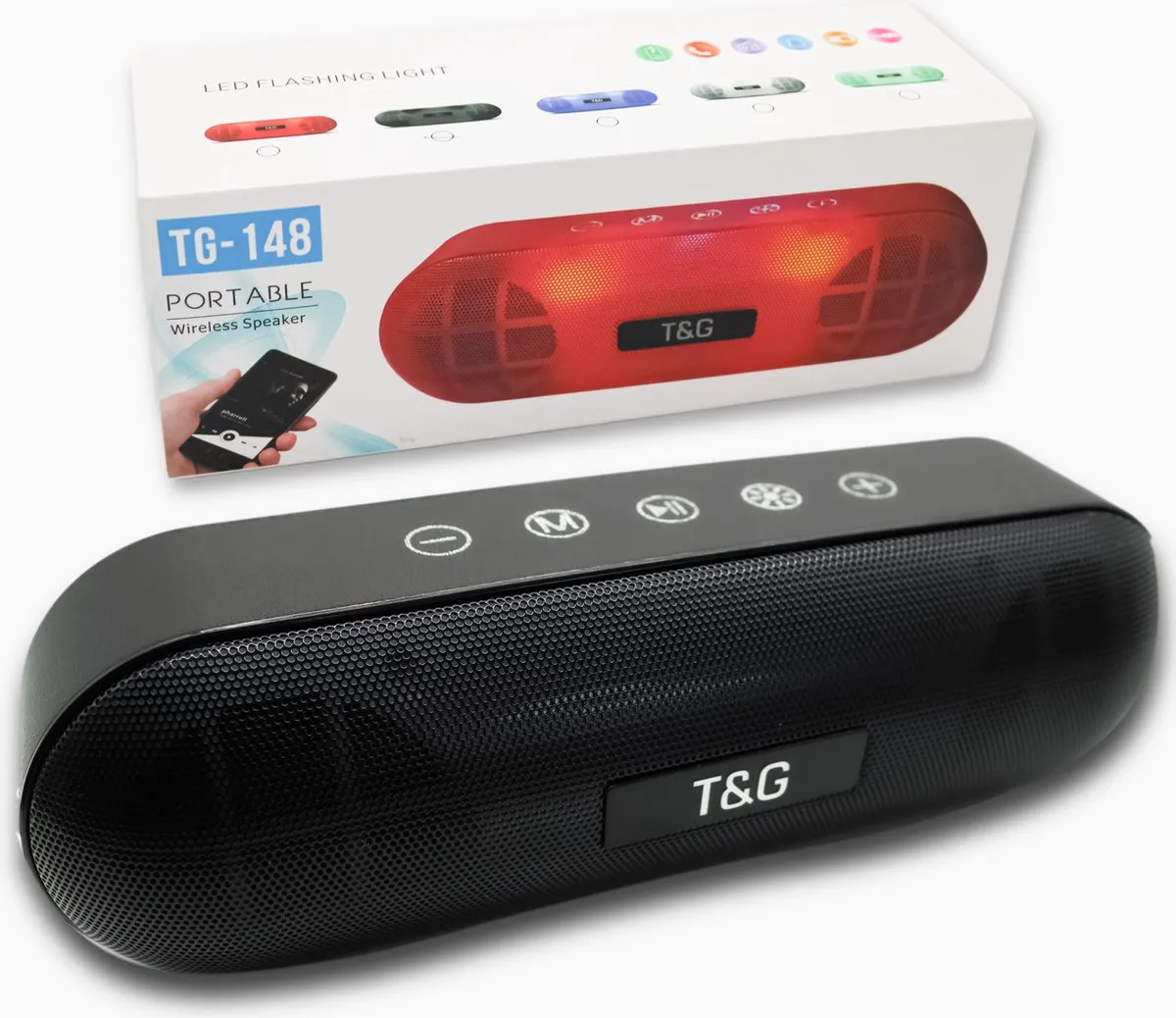 T&G TG148 Portable Stereo Audio Super Bass LED Lantern Pill Wireless Bluetooth Speaker