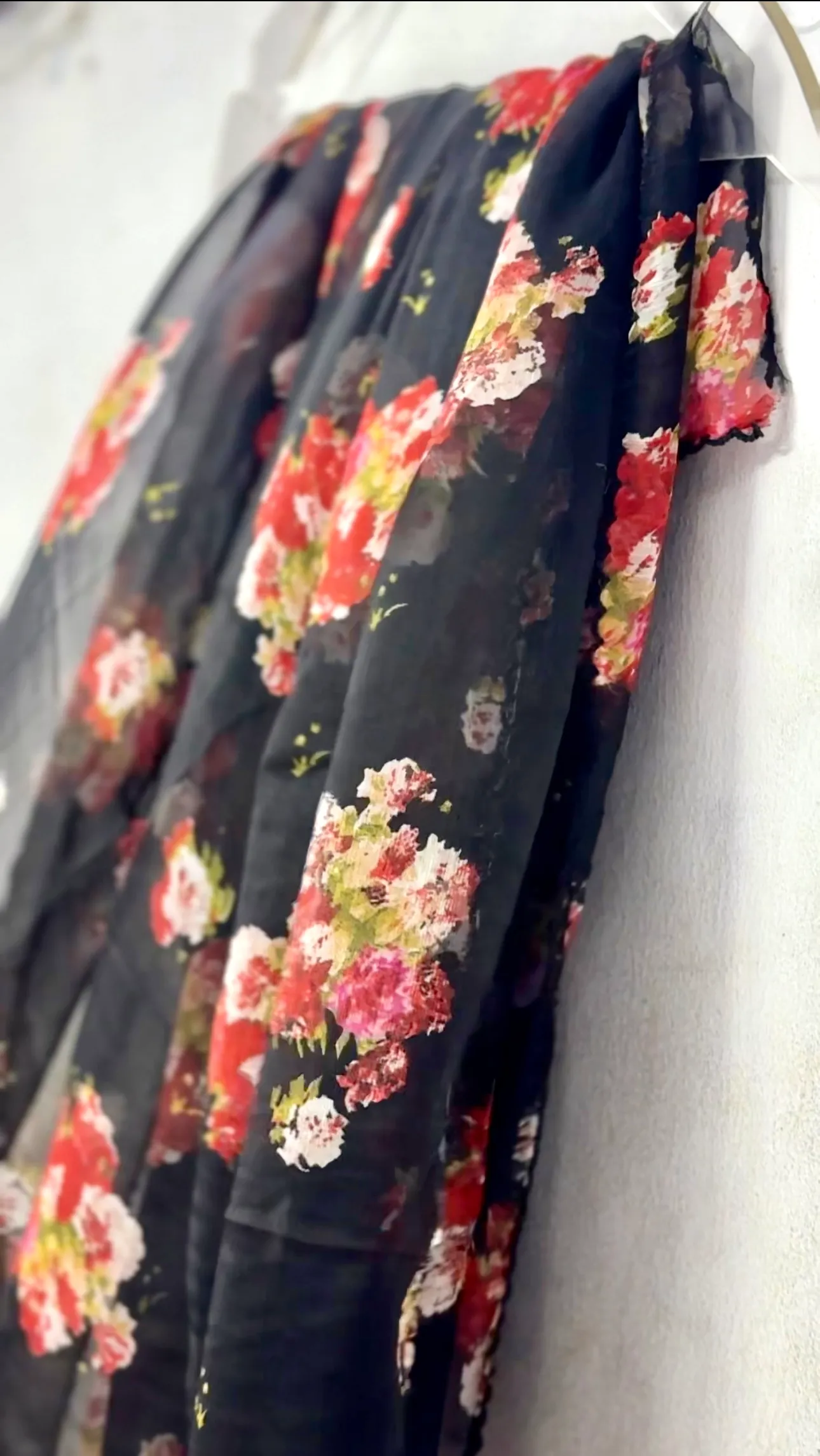 Black Floral Dupatta