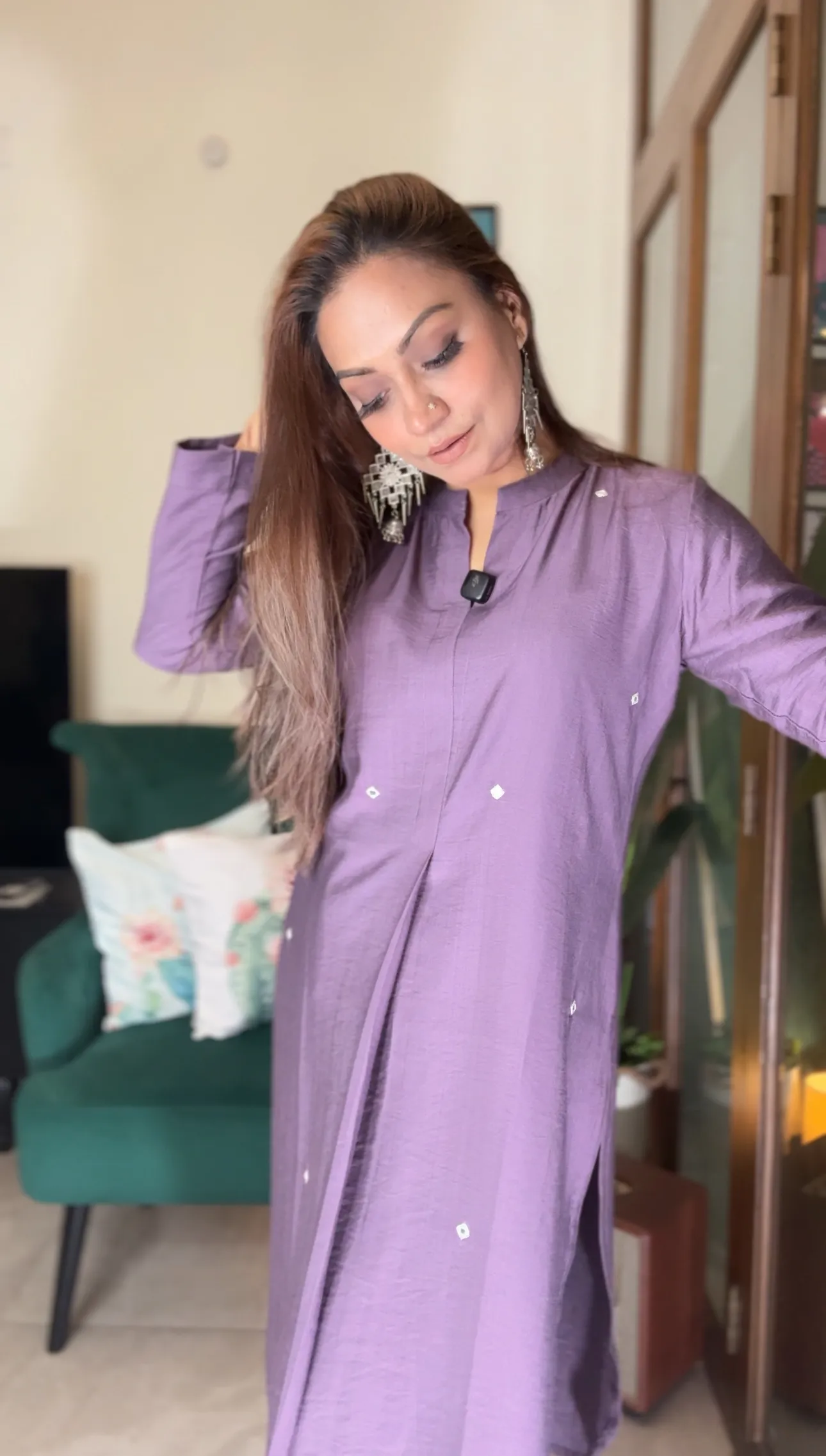 Purple Embroidery kurti - Image 4