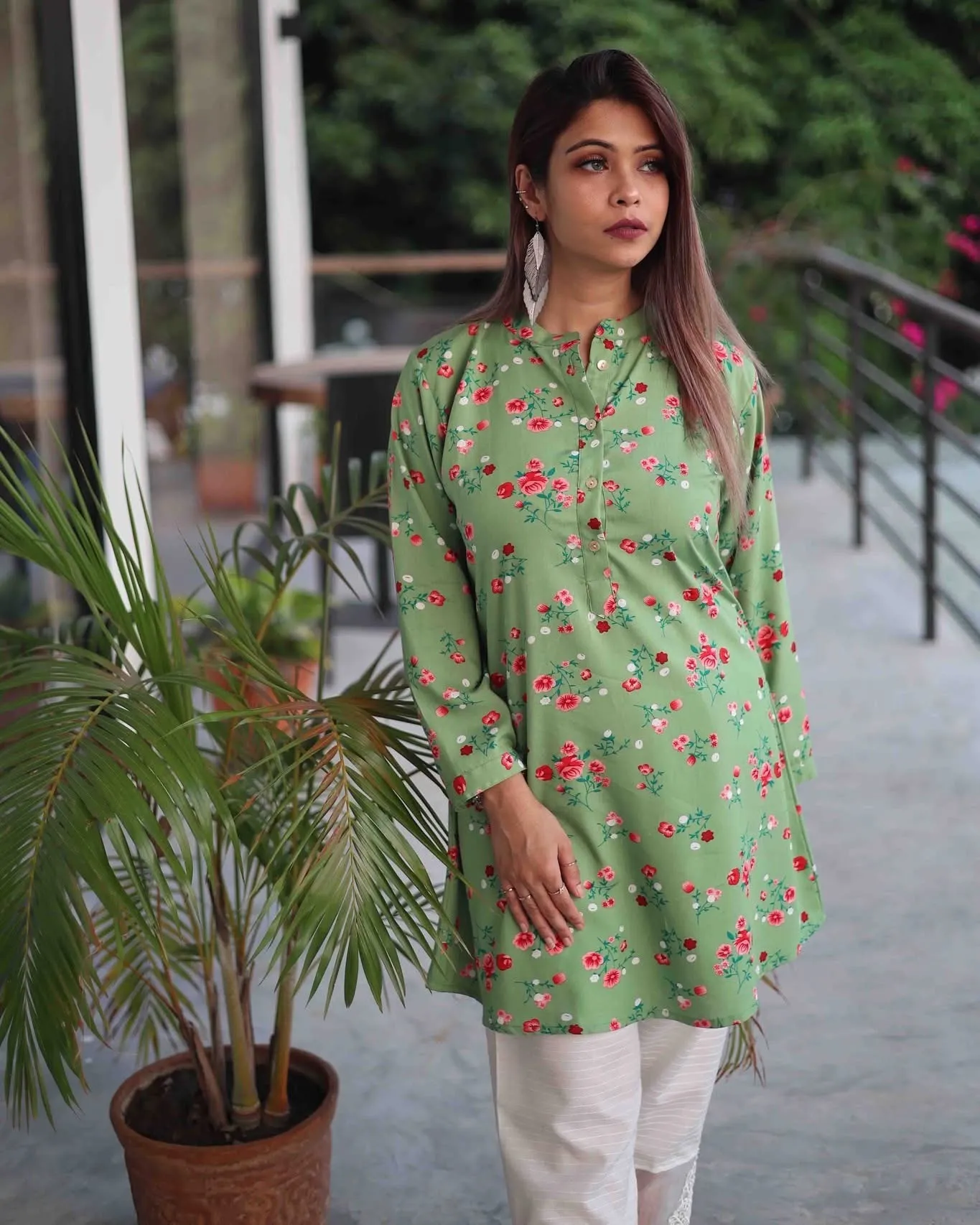 Green sort kurti