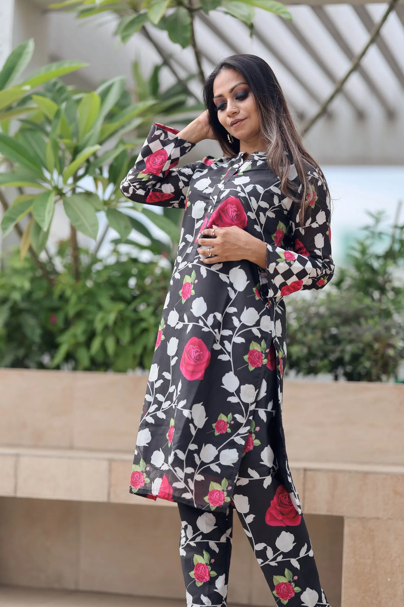 Floral Black red rose