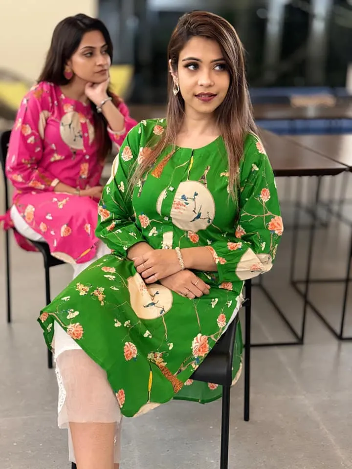Green Bird Kurti