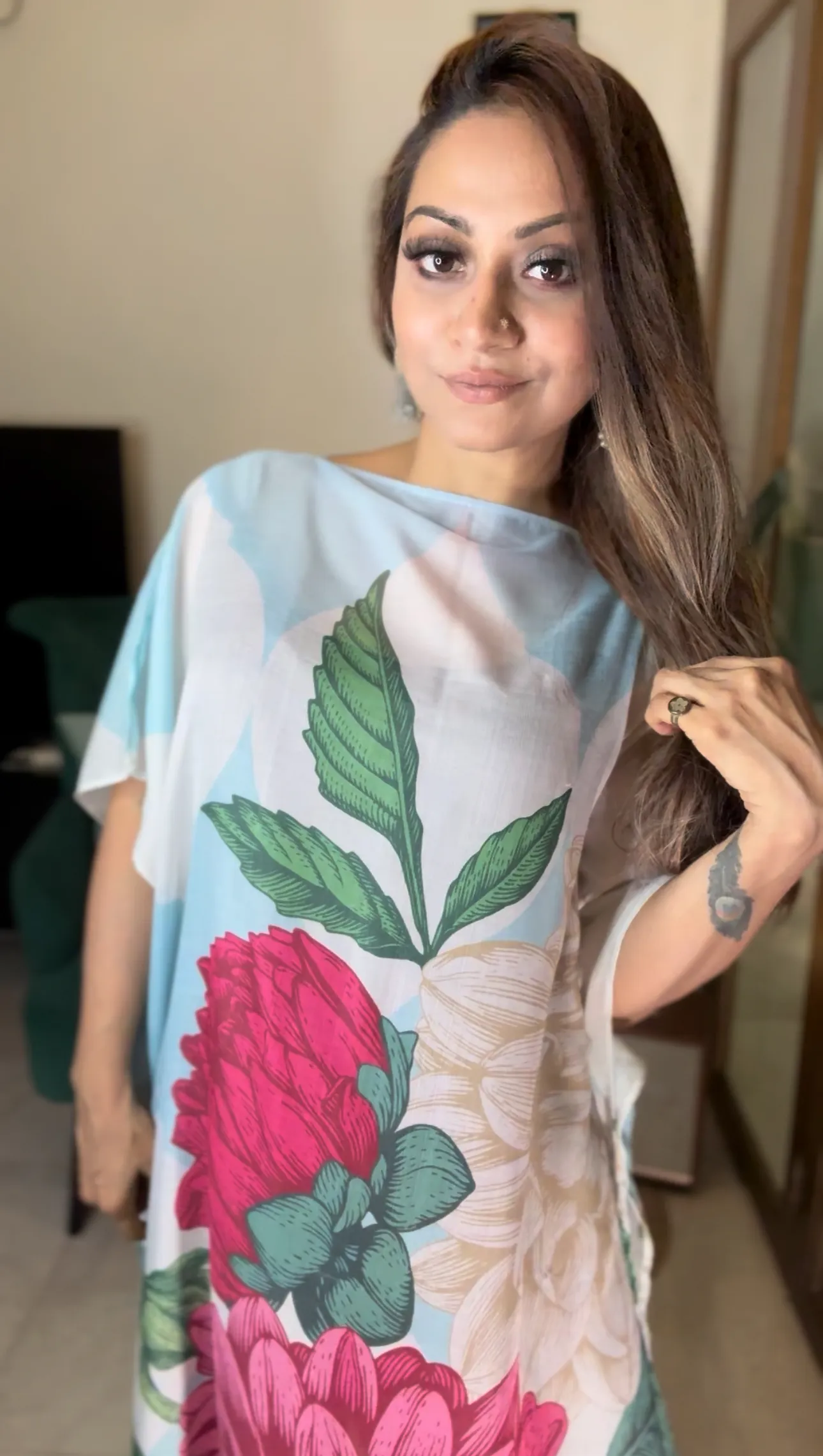 Kaftan Geometric floral