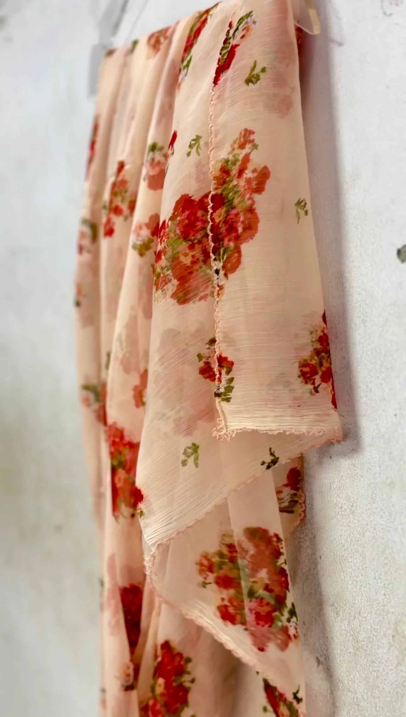 Cream Floral Dupatta