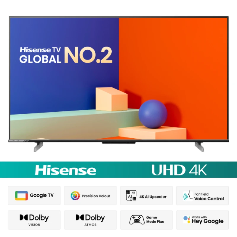 Hisense (55A6F3) 55 Inch Bezelless 4K UHD Smart LED Google TV