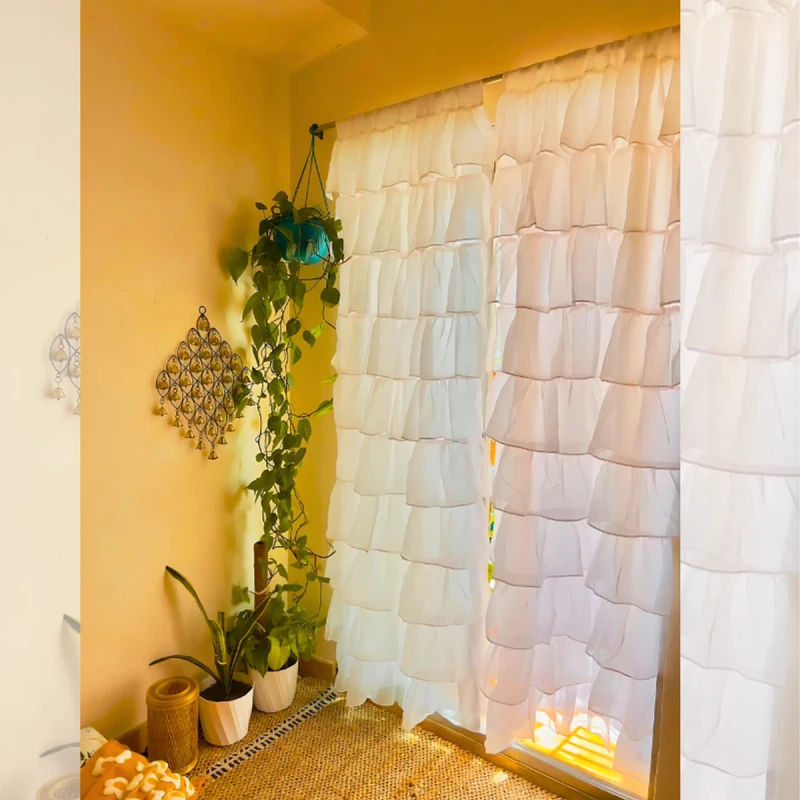 Ruffle Curtain White